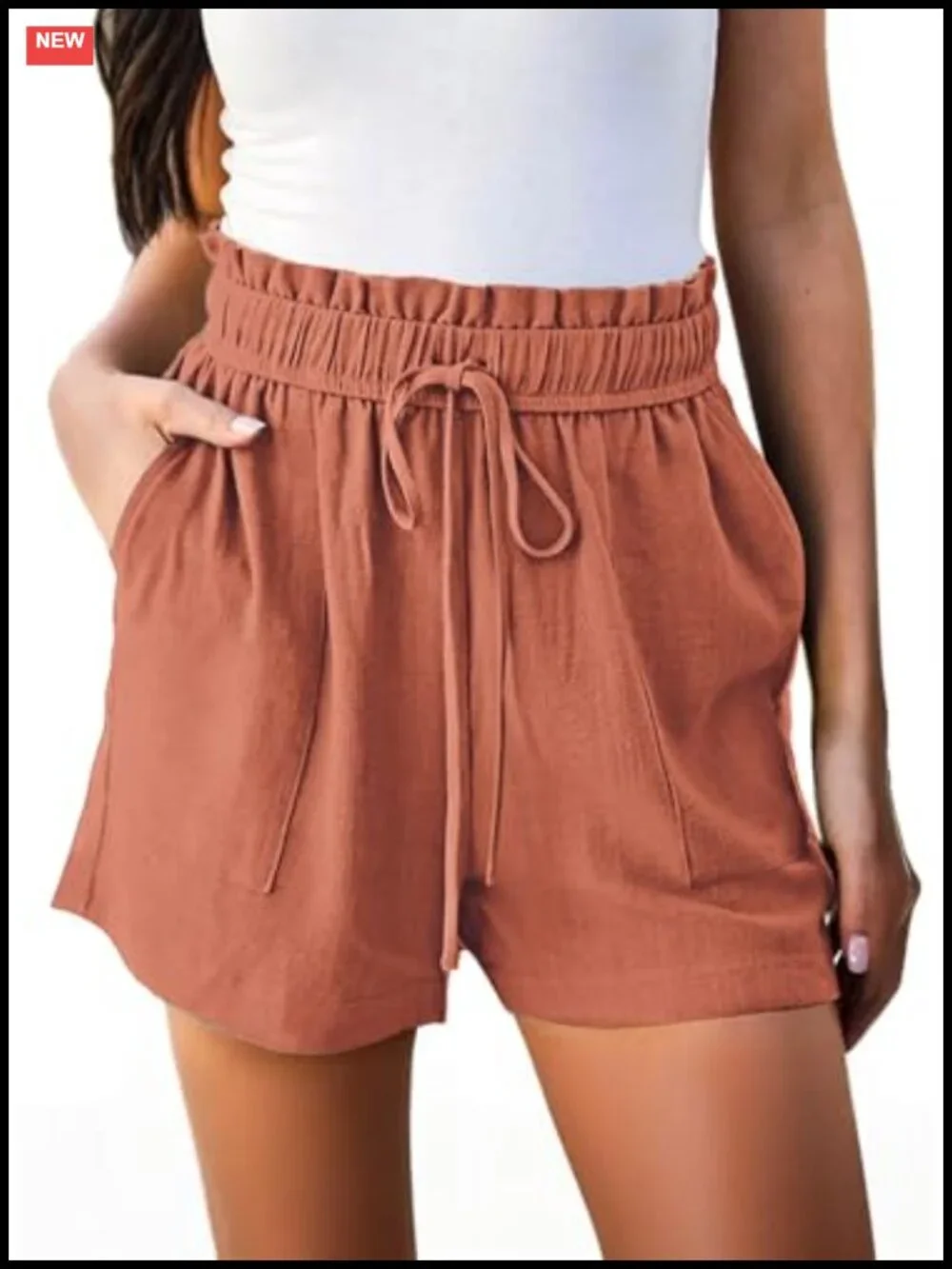 High Waisted Wide Leg Linen Blend Shorts with Pockets for Women Casual Summer